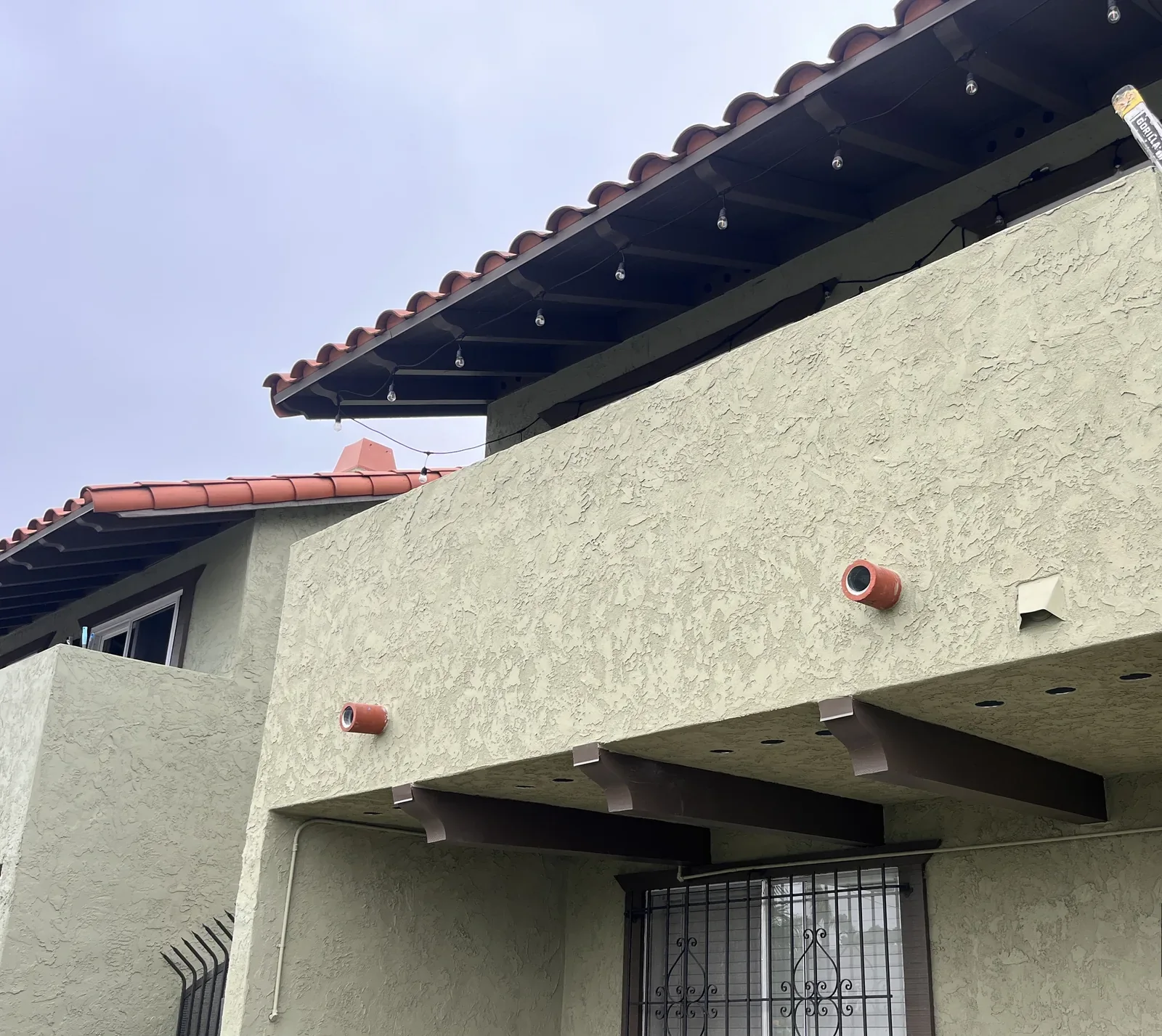 Finished textured balcony wall and underside